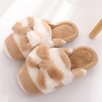 Slippers for Women, Fluffy Slip On House Memory Foam Teen Girls Cute Bow Slippers, Soft Indoor Home Slippers